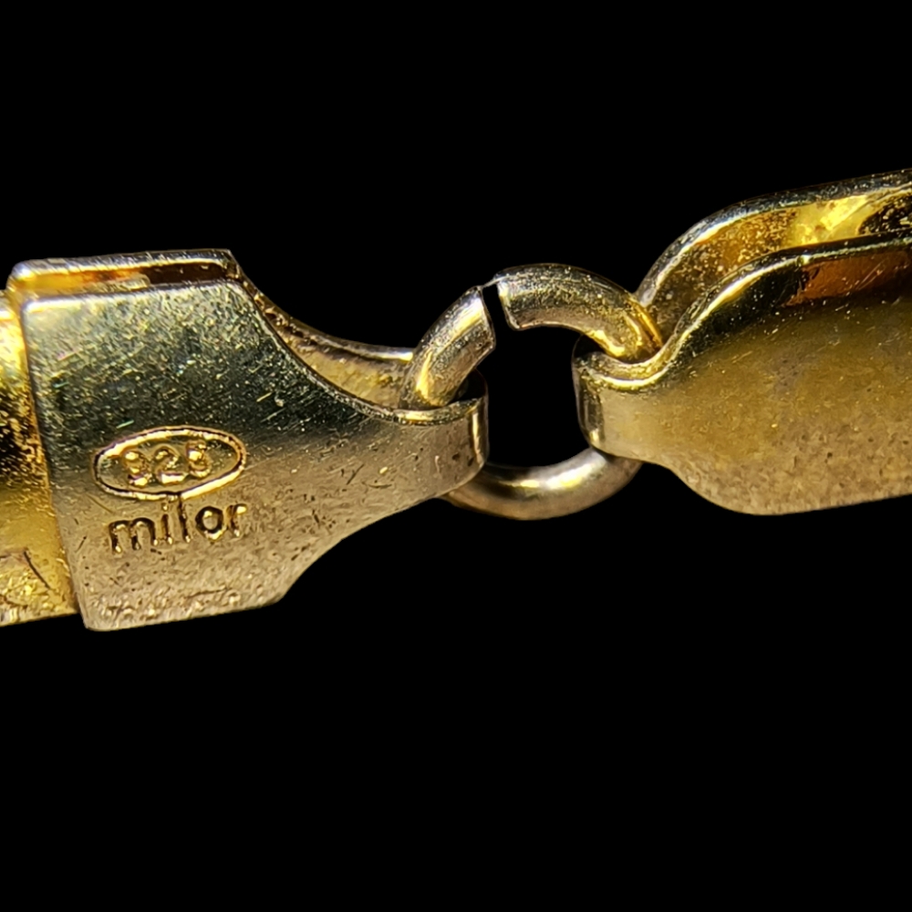 Milor Italy Gold Vermeil Over Sterling Silver Omega Chain Necklace 17 Inches - Picture 8 of 11
